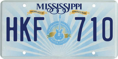 MS license plate HKF710
