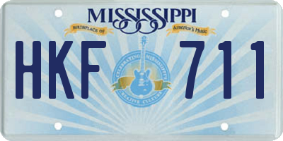 MS license plate HKF711