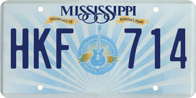 MS license plate HKF714