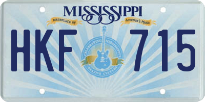 MS license plate HKF715
