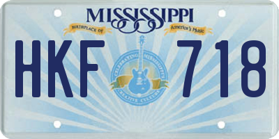 MS license plate HKF718