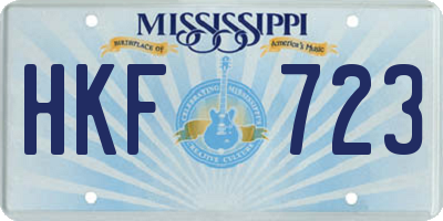MS license plate HKF723