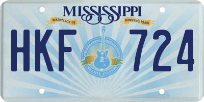 MS license plate HKF724