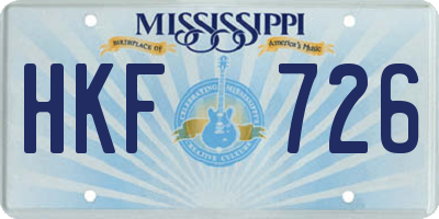 MS license plate HKF726