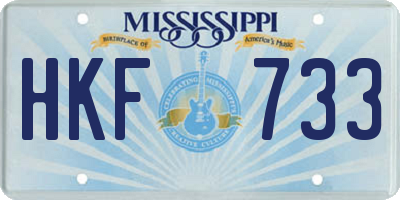 MS license plate HKF733