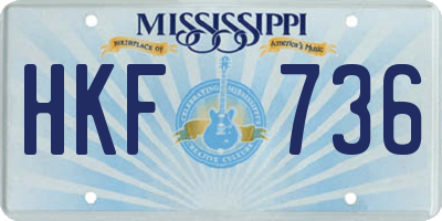 MS license plate HKF736