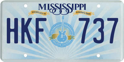 MS license plate HKF737