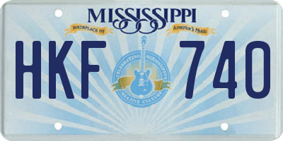 MS license plate HKF740