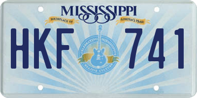 MS license plate HKF741