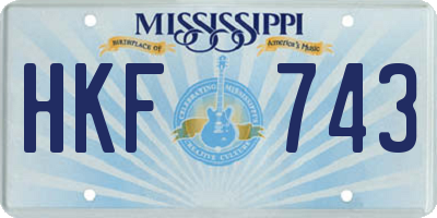MS license plate HKF743