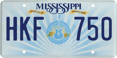 MS license plate HKF750