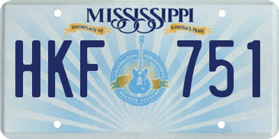 MS license plate HKF751