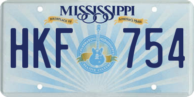 MS license plate HKF754