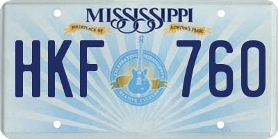 MS license plate HKF760