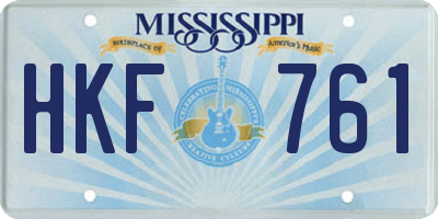 MS license plate HKF761