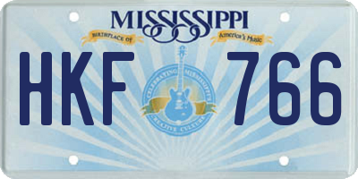 MS license plate HKF766