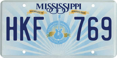 MS license plate HKF769