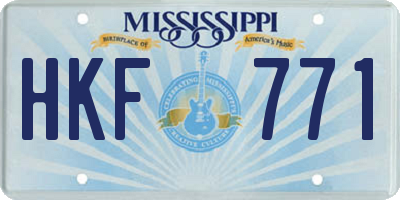 MS license plate HKF771