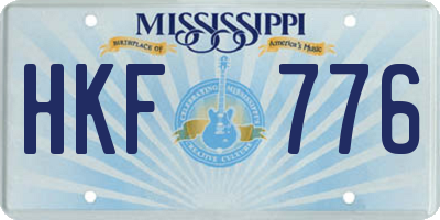 MS license plate HKF776