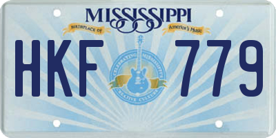 MS license plate HKF779