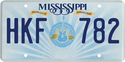 MS license plate HKF782