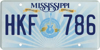 MS license plate HKF786