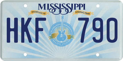 MS license plate HKF790