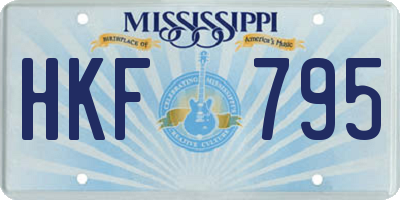 MS license plate HKF795
