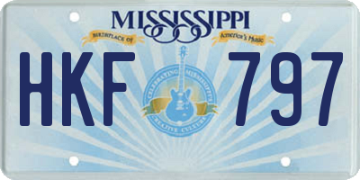 MS license plate HKF797