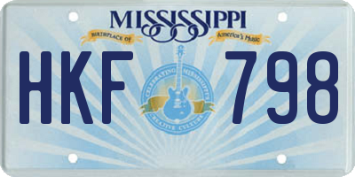 MS license plate HKF798