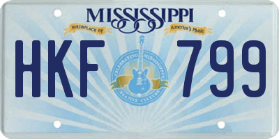 MS license plate HKF799