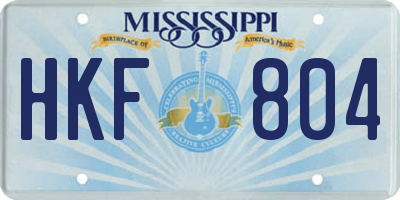 MS license plate HKF804