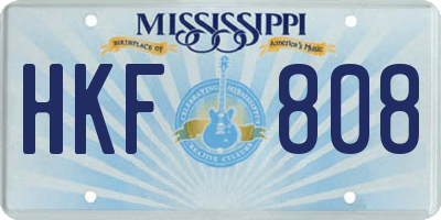 MS license plate HKF808