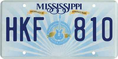 MS license plate HKF810