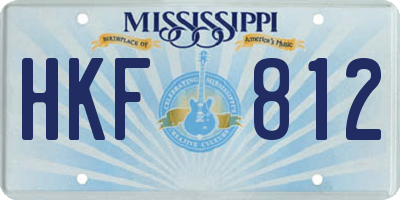 MS license plate HKF812