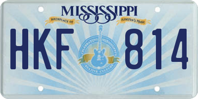 MS license plate HKF814