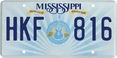 MS license plate HKF816