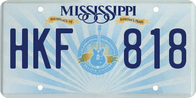 MS license plate HKF818