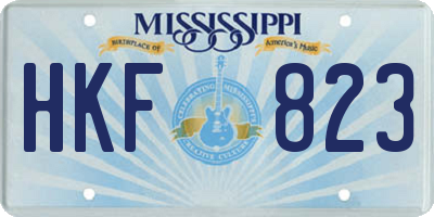 MS license plate HKF823