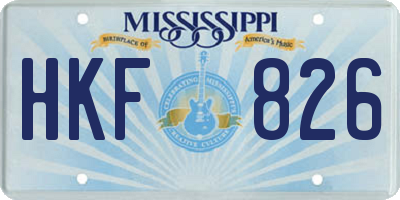 MS license plate HKF826