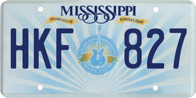 MS license plate HKF827
