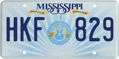 MS license plate HKF829