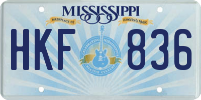 MS license plate HKF836