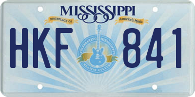 MS license plate HKF841