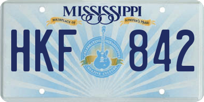 MS license plate HKF842