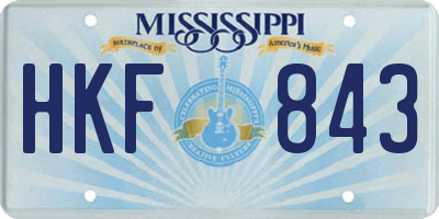 MS license plate HKF843