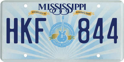 MS license plate HKF844
