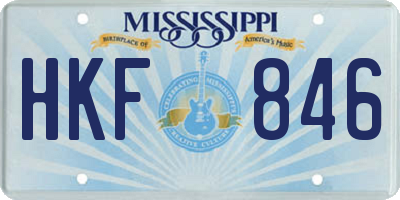 MS license plate HKF846