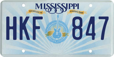 MS license plate HKF847