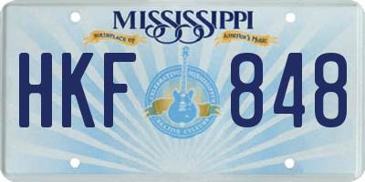 MS license plate HKF848